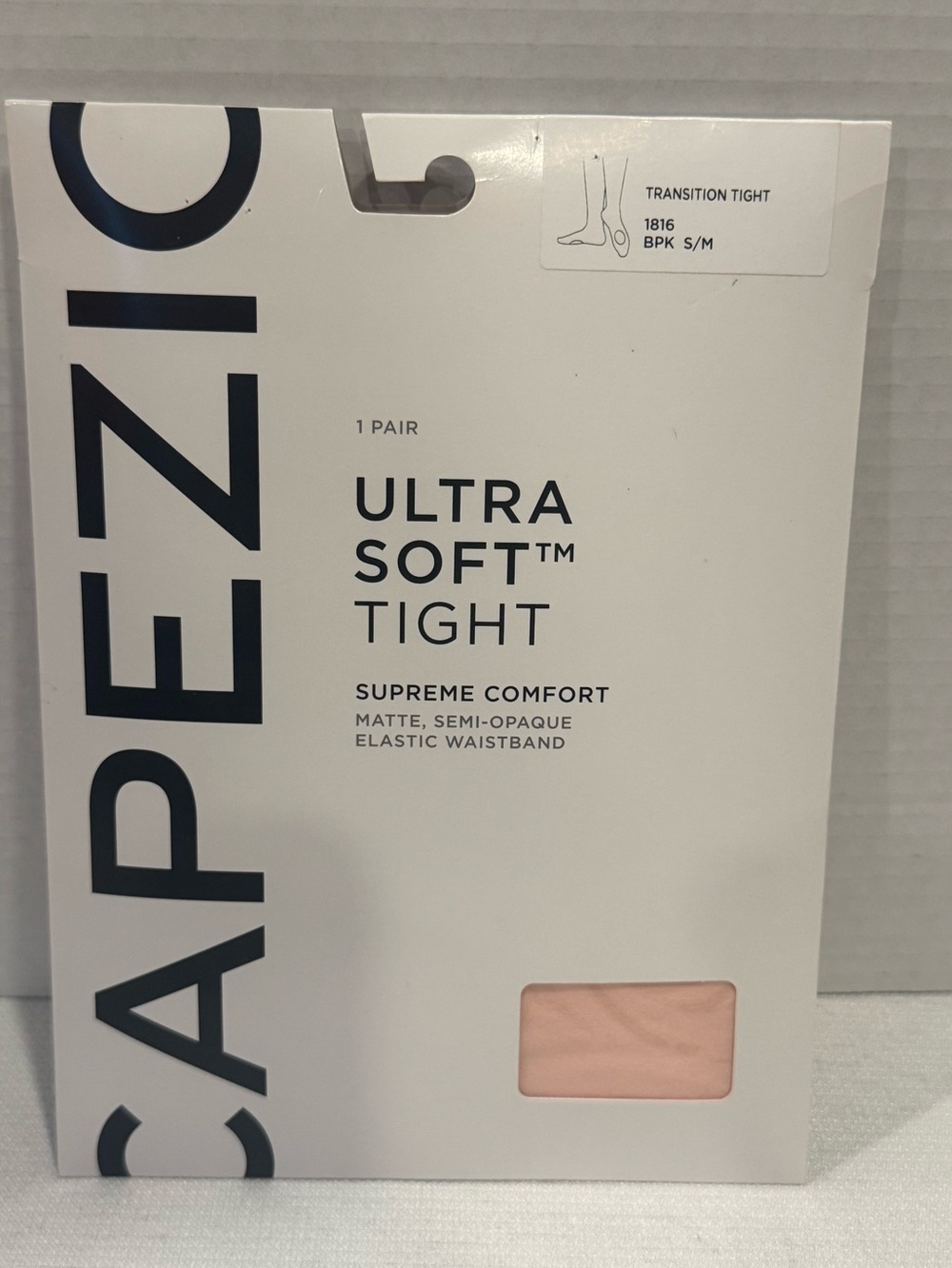 Capezio Ultra Soft Transition Tight 1816 Matte Semi-Opaque BPK S/M NEW